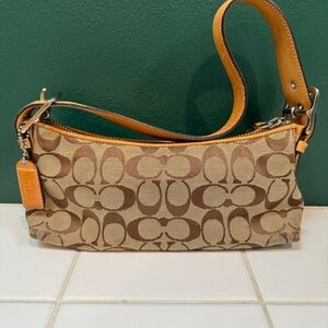 Coach Vintage Demi Bag in Brown Signature Canvas & Leather